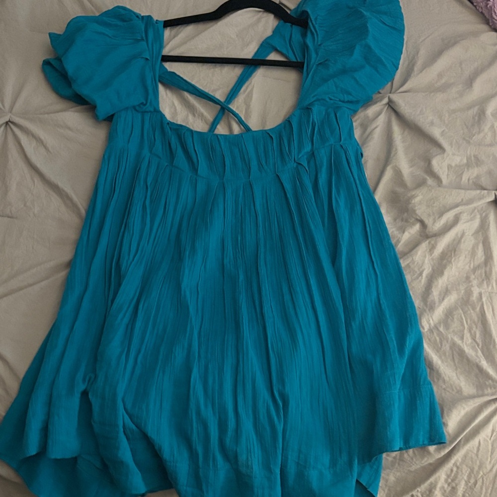FREE PEOPLE Flowy Dress with Ruffled Sleeves